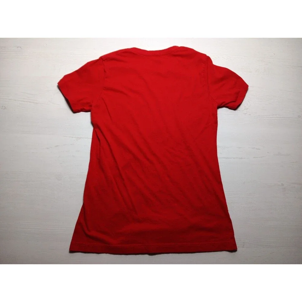 Reebok T-Shirt Womens Red Made In The Gym Short Sleeve USA Logo Top Size Small